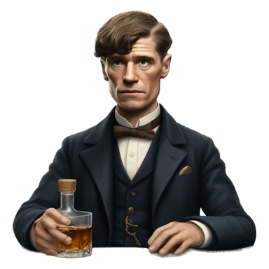 Thomas Shelby doing wisky sticker