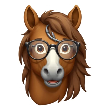 retro horse with glasses sticker