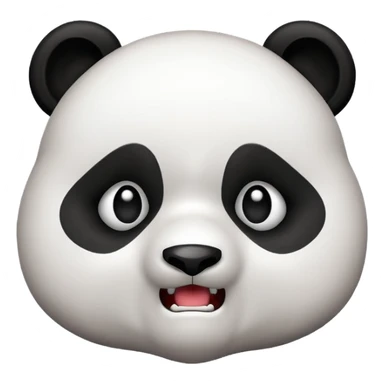 A cute panda emoji looking angry sticker