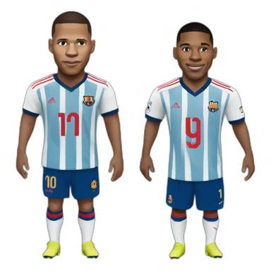 Mbappé embrasse Messi  sticker