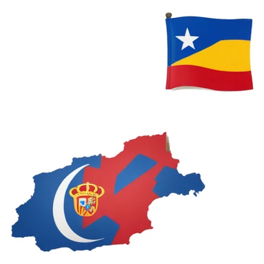 cuba map and flag of spain sticker