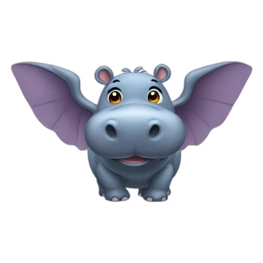 Hippo with wings sticker