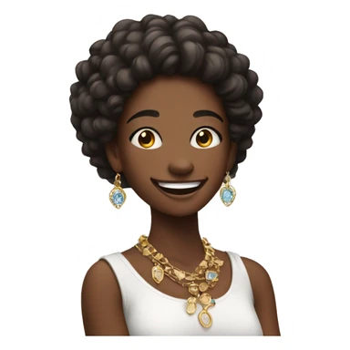 smiling girl with jewelry indoors sticker