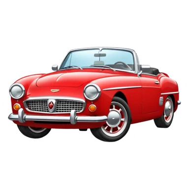 front view classic red convertible sticker