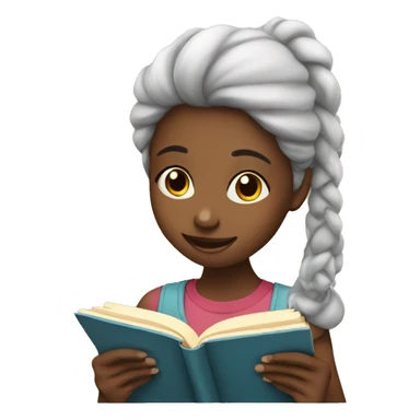 girl reading book  sticker