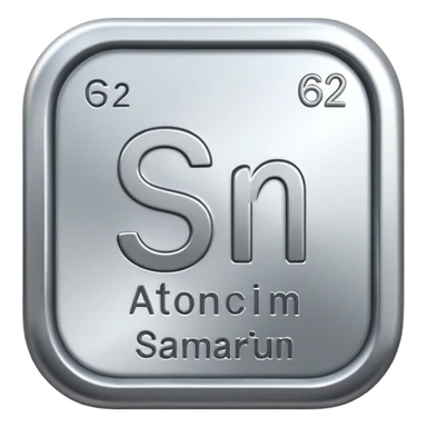 samarium rare earth metal, silvery metal, chemical element Sm, atomic number 62 sticker