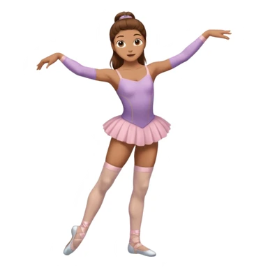 Ballet dancer in over the knee socks, leotard and long brown hair sticker