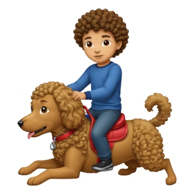Lightskin curly head boy riding a dog sticker