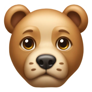 A dog face with cat legs and bear body sticker