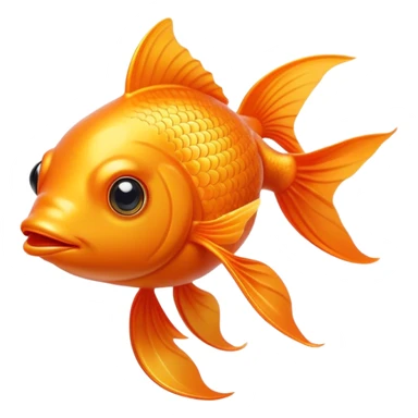 Cinematic Noble Orange Goldfish Portrait Emoji, Poised and regal, with a sleek, streamlined build and a lustrous, vibrant orange body, deep-set soulful golden eyes, Simplified yet sharp and sophisticated features, highly detailed, glowing with a soft, dignified glow, high shine, intelligent and graceful, stylized with an air of aquatic elegance, focused and attentive, soft glowing outline, capturing the essence of a watchful and confident aquatic companion, so majestic it feels as though it could glide out of the screen with effortless authority! sticker