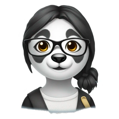 Panda wear glasses and skirt sticker