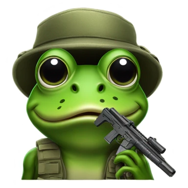 military frog with gun sticker