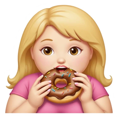 Fat girl eating donut  sticker