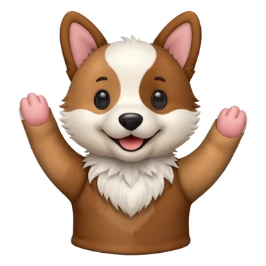 cute dog hand puppet sticker