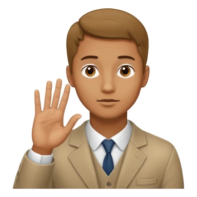 the man is deep in thought, raised one hand, showing something sticker