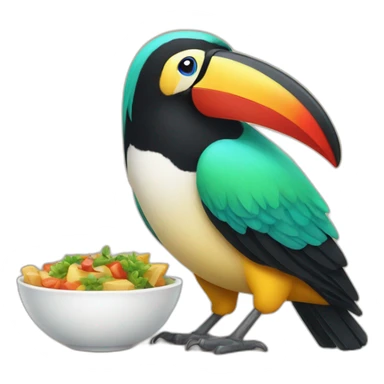 Tucan bird has dinner sticker