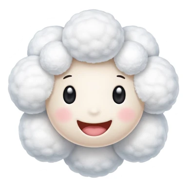Soft fluffy balls of cotton without any faces on it sticker