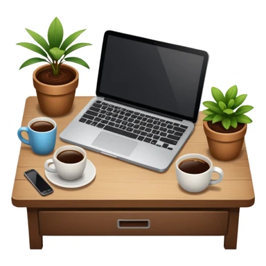 emoji of a cozy desk sticker