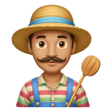 venetian gondolier with mustache sticker