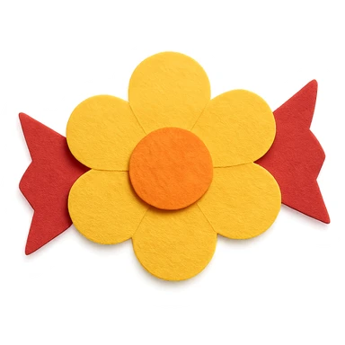 yellow flower-shaped candy, paper craft style, isolated on transparent background sticker