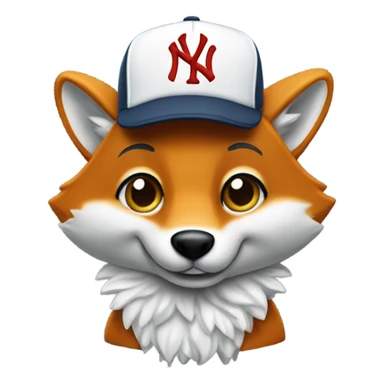 Furry fox avec casquette yankee / Wink sticker