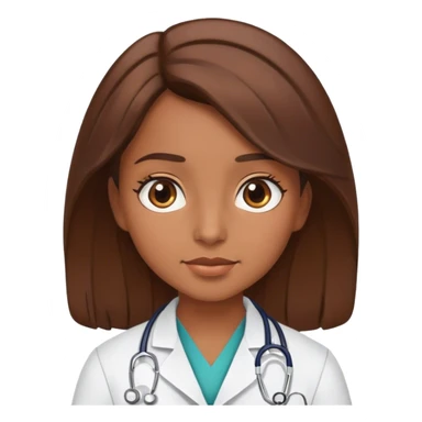 Brown hair girl doctor  sticker