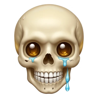 Skull smiling sweat drip sticker