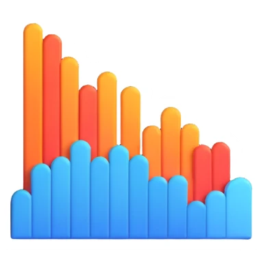 rising graph icon, 3D style, modern and clean sticker