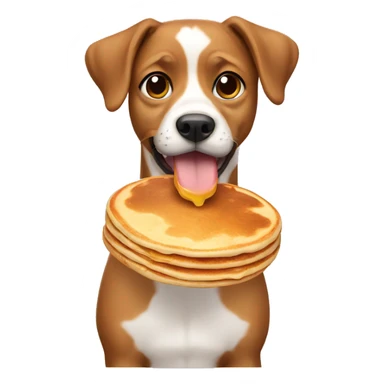 Dog with a pancake sticker