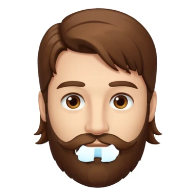 man with long brown hair, brown eyes, and 3-day beard stubble sticker