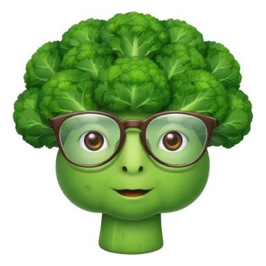 glasses brocoli with hat sticker