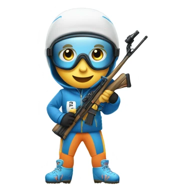 biathlon athlete with rifle sticker