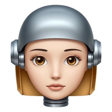 half robot cop woman sticker