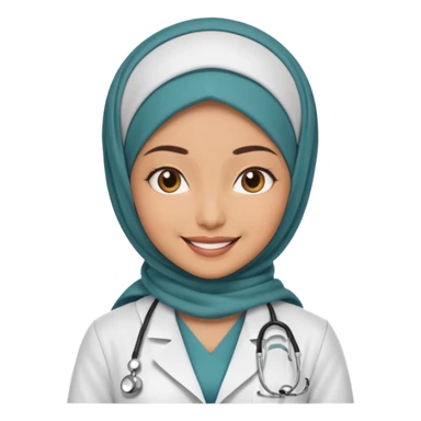 hijab woman doctor, half body sticker