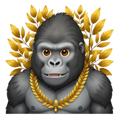 A gorilla wearing victory laurels sticker