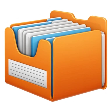 Orange folder files r sticker