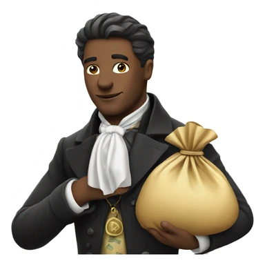 aristocrat with money bag in his hands sticker