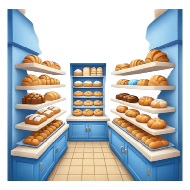 blue bakery store sticker