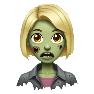 zombie girl blonde with short haie sticker