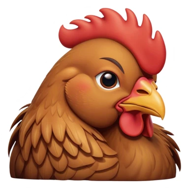 Meme-Worthy Cute Sleeping Brown Rooster Portrait Emoji, Head resting peacefully with a contented smile, showcasing a robust build and a luxuriously soft brown plumage, eyes shut in a serene, restful nap, Simplified yet hilariously adorable features, highly detailed, glowing with a soft, drowsy light, high shine, relaxed and utterly lovable, stylized with an air of playful laziness, bright and heartwarming, soft glowing outline, capturing the essence of a comically sleepy rooster, so meme-worthy it feels like it could instantly become the next viral sensation of adorable slumber! sticker