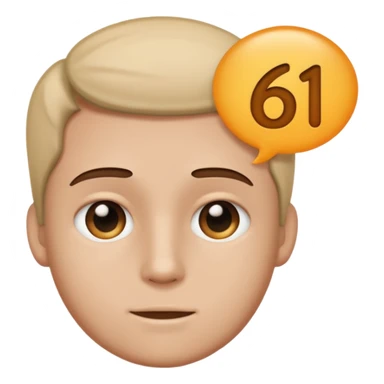 Make a person say 61 and make a bubble of him saying 61 sticker