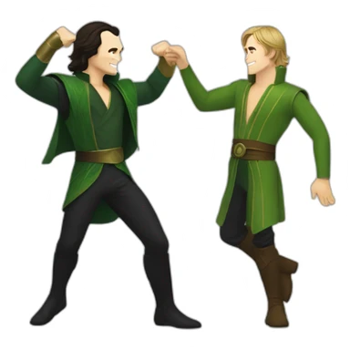 Loki and Luke Skywalker dancing to disco music sticker