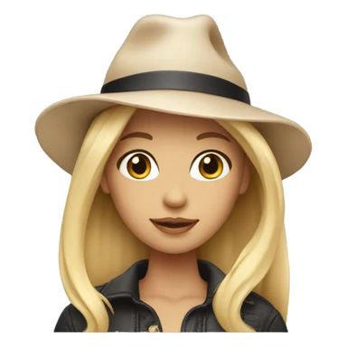 Blonde hair girl wearing a hat sticker