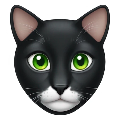  black Carey cat white neck and green eyes sticker
