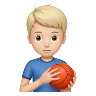 Boy with a ball in his hand sticker