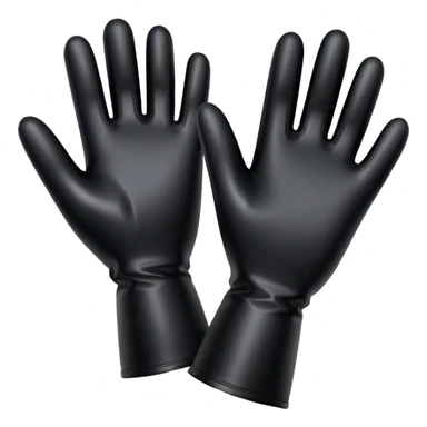 A pair of Black latex gloves sticker