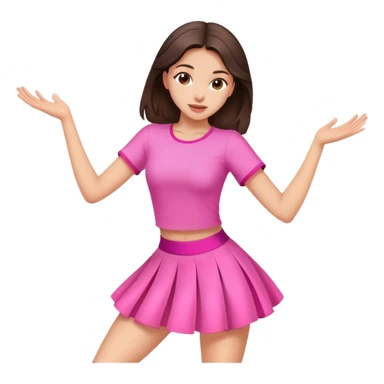 Fantastic dance emotion!!! (brunette girl in pink clothes) sticker