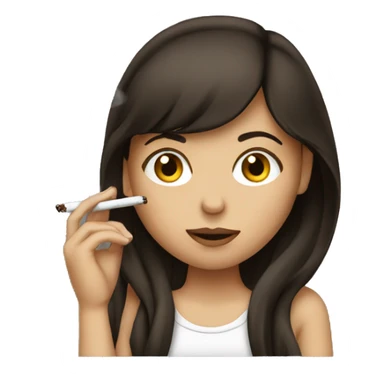 brunette girl smoking sticker