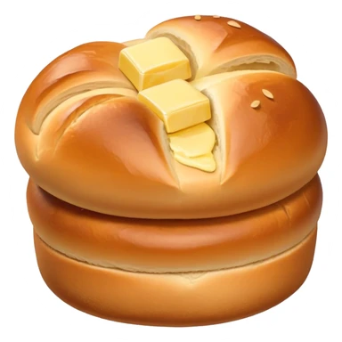 Kartoffelbrötchen with a small pat of butter sticker