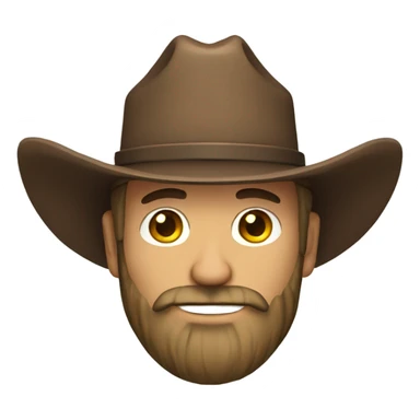 Bearded man with cowboy hat sticker